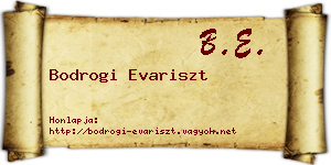 Bodrogi Evariszt névjegykártya